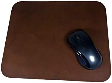 Leather Mouse Pad Work Mat Rustic Brown Top Grain 12 x 10 inches USA Made