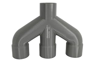 DRUCKKRAFT 3-Wege Abzweig Rohr 50mm | Abzweigstück | Y-Verteiler | Absauganlage | Rohrverbinder | Schlauchverbinder | Zentralstaubsauger & Industrie | PETG | (DN50 auf 3-Fach DN50 Muffe)