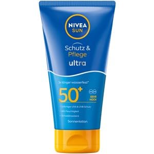 NIVEA SUN Crème solaire SPF 50+ 3x protection instantanée imperméable UVA/UVB 48h d'hydratation vitamine E lotion de protection et soin (150 ml)