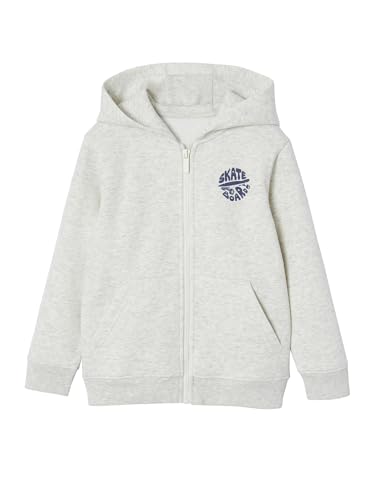 VERTBAUDET Sweat garçon zippé à Capuche Motif Poitrine Blanc chiné 6A