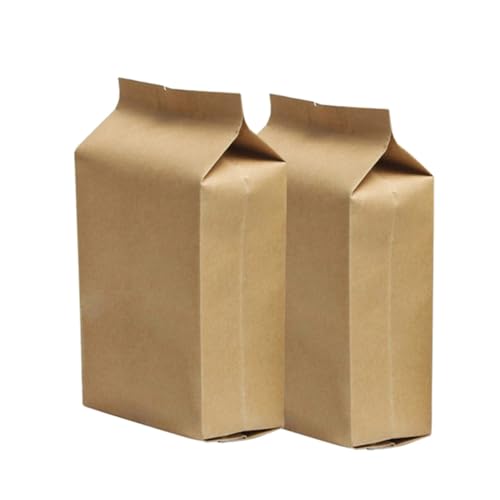 WEKADRIN 100 Bolsas de Papel Kraft Fuelle Lateral y Cierre Hermético, Reutilizables para Empacar Alimentos como Té y Frutos Secos en Color Marrón