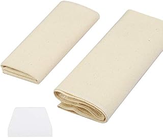 MENGON 2 Pcs Bread Proofing Cloth Baguette Bread Cloth Cotton Bakers Dough Couche with 1 Scraper for Baking Proving Bread Loaf Dough Pastry (36X45cm,75X45cm)