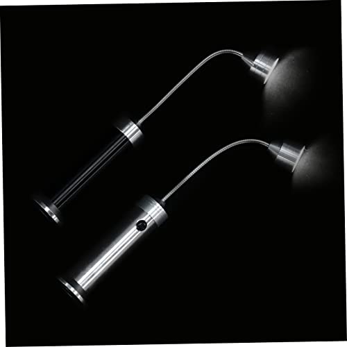 Homoyoyo 2 Pcs Led Barbecue Grill Light Magnetic Bendable Hose Lamp for Outdoor BBQ Maintenance Work, Flexible Flashlight Tool, Black and Silver Set