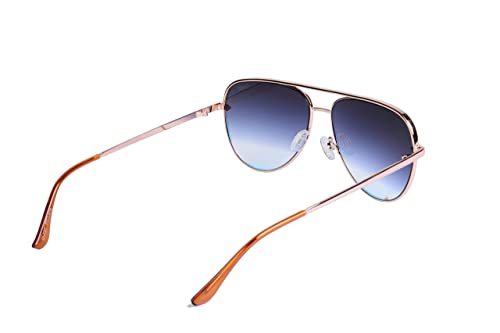Image of EVEE Fashionable Metal Aviator Sunglasses with Oversize Flat Reflective Mirror Lenses (GEMINI)