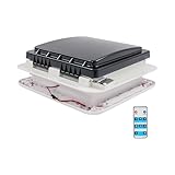 MELAQULY Wohnmobil Dachventilator, 12V Wohnmobildach Abluftventilator Lüfter mit LED und Fernbedienung, 36x36cm Leistungsstarker Abluftlüfter für RV Dachöffnungen