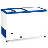 MBH - Congelatore a pozzetto 387 L Preoffessionale con porta cieca, termostato regolabile, serratura e ruote per Ristorazione (1283 x 670 x 895 mm)