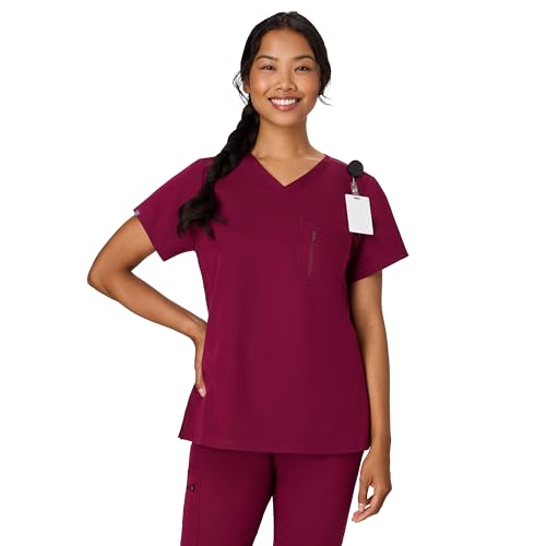 Hanes Women's Hanes Women's Premium Scrubs Top with Single Pocket, Comfort Fit Scrubs for Women, Nurse Essentials