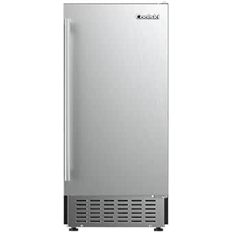 Coolski 130Lbs/Day Under Counter Ice Maker Machine, Stainless Steel Built-in Freestanding Ice Maker with 30Lbs Ice Storage, 15 Inch Wide