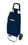 COLOMBO Carrello Spesa ROLLY BLU 40L Pieghevole Leggero 1.5kg – Struttura in Acciaio, Sacca Impermeabile Lavabile, Portata 25kg, Compatto e Robusto per Spesa e Viaggi