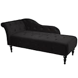 IDEALHOUSE Velvet Upholstered Chaise Lounge with Rolled Arm, Upholstered Sofa Recliner Lounge Chair for Bedroom Living Room Office Room, 60.6' L x 27.5' Ｗ x 28.3' H