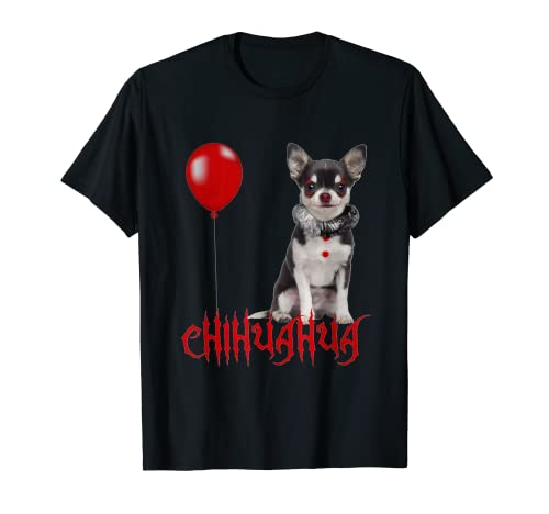 Chihuahua Perro Halloween, Chihuhua-IT-Pennywise Cara Camiseta