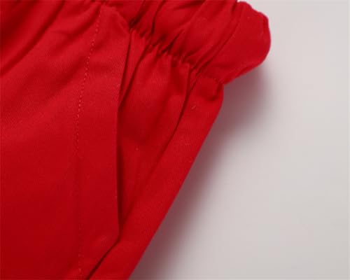 HILEELANG Toddler Boy Chino Shorts Summer Cotton Stretch Drawstring School Uniform Jogger Shorts 2 Pack4