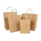 5 bolsas de papel kraft marrón con asa para alimentos, verduras, compras, comestibles, dulces, pan, bolsa de embalaje de alimentos, bolsa de recuerdos de fiesta (4)