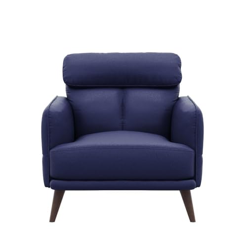 Image of Wakefit Sofa Set | 5 Year Warranty | Sofa 1 Seater, 1 Seater Sofa for Living Room, Wooden Sofa Set, Single Seater - Azores(Robin : Blue)