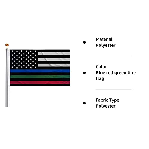 Thin Blue Red Green Line American Flag 3X5 Outdoor- Police Firefighter Military American Flags- Usa Flag Support Fire Military Law Enforcement Officers #TOP7