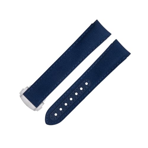 Bracelet pour Omega Aqua Terra AT150 nylon bleu 20mm pour style marin et quotidien actif