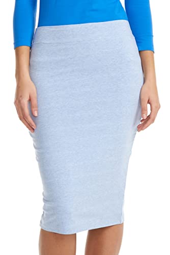 Esteez Blue Pencil Skirts For Women - Below The Knee Pencil Skirt - Midi Pencil Skirts For Women Below Knee - Plus Size Knee Skirts For Women Trendy - Chicago (Ex802107 Baby Blue Xx-Large) #TOP17