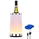 Elrigs Weinkühler mit Aufladebare Ambient RGB Touchlampe| Flaschenkühler mit 2 Kühlpads für 750ml Sekt/Wein| Ideal als Wein Geschenk für Fraunen/Männer| Wein Zubehör für Party/Abendessen