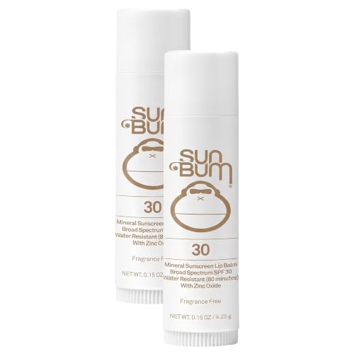 Sun Bum SPF 30 Mineral Sunscreen Lip Balm | Hawaii Act Compliant | Octinoxate Free | Oxybenzone Free | .15 oz