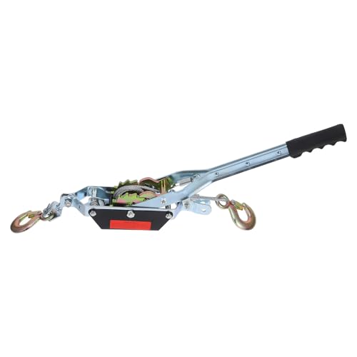 NAMOARLY Heavy Duty Manual Ratchet Winch Cable Tensioner with Dual Hooks, 1 Ton Steel Wire Rope Puller for Industrial Lifting and Securing Loads