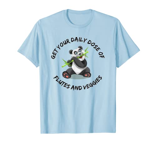 Flute Players Gifts: Panda Flute T Shirt, Music Pun Shirt