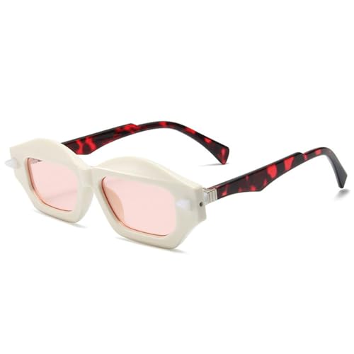 Lunettes de soleil oeil de chat bicolores LVTFCO polygone pour femmes et hommes
