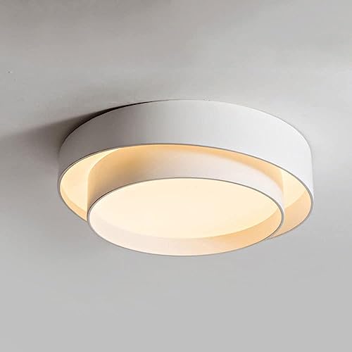 SIYANEModern LED Flush Mount Ceiling Light Cool White Warm 19 INCH Contemporary Round Mid Century Modern Ceiling Light Minimalism Nordic Ceiling Lamp for Bedroom Dining Room Kitchen Closet