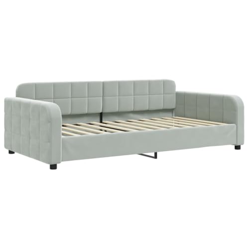 Sofá cama de 100 x 200 cm moderno terciopelo gris para salón y dormitorio de invitados 2