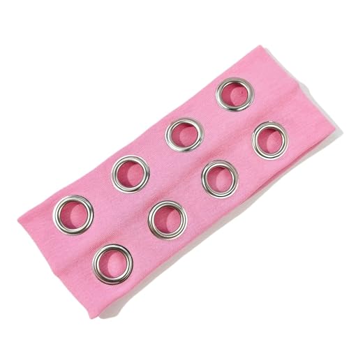 8 bandeaux à œillets hip-hop rose punk | Accessoires de cheveux élastiques et ajourés pour femme