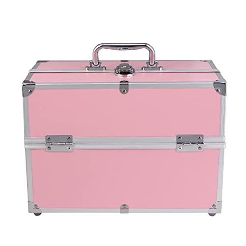 Ipetboom Makeup Bag Travel Cosmetic Bag 3 Tier Organizer Professional Makeup Case Strong Body Fashion Chic Portable for Travel