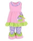 Unique Baby Girls Damask Easter Outfit Toddler Girl, Toddler Easter Outfit Girl, Toddler Girl Easter Outfit (8/XXXL, Pink)