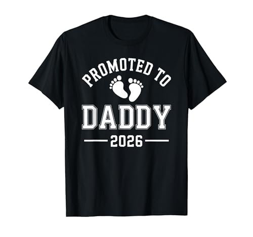 Promoted to Daddy 2026 T-Shirt, Men, Black, X-Large