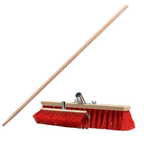 Straßenbesen Saalbesen Besen, Industriebesen Kehrbesen, Holzbesen Kehrbesen Werkstattbesen, Industriebesen, Terassenbesen Haarbesen, wählbare Breiten, mit oder ohne Stiel (100cm mit 150cm Stiel)