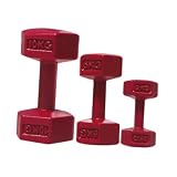 DuskHaven 3 Teiliges Set Miniatur Kettlebells, Mini Hanteln, Modell Ornament, Hübsches Puppenhaus Zubehör, Miniatur Hantel für Kinder, Rot
