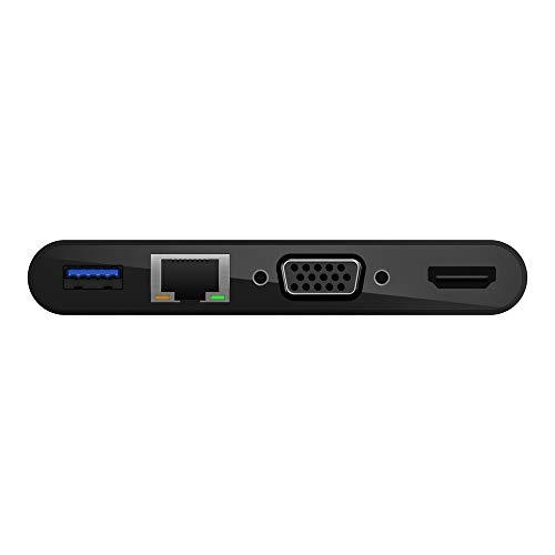 Image of Belkin Multimedia Adapter with USB‑C Passthrough Power - HDMI, USB‑A & USB‑C Ports, 4K Video, Compact Laptop Hub for MacBook, Chromebook, Windows, Travel & Home Office