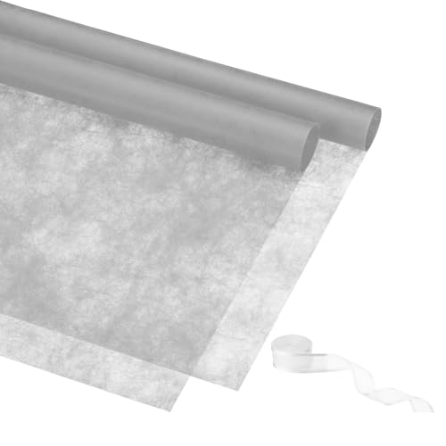 Papier d'emballage floral style coréen non-tissé imperméable 20 feuilles gris