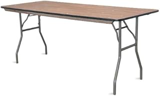 72 x 30 Inch Plywood Folding Table - Vinyl Edge with Black Frame
