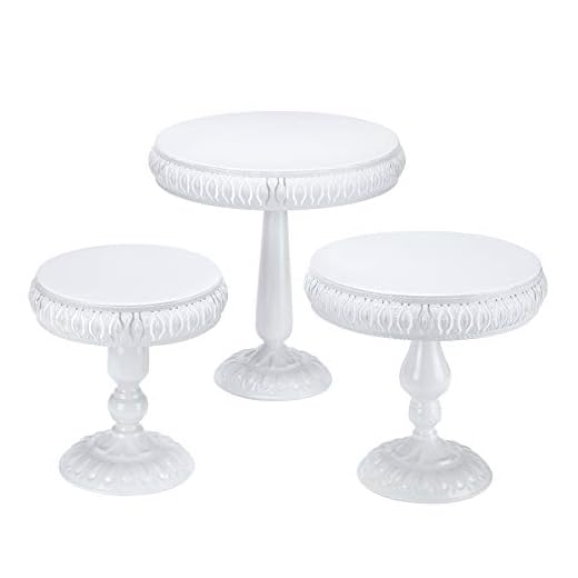 VILAVITA 3-Set Cake Stands Round Cake Stand Set Modern Cupcake Dessert Display Stand, White