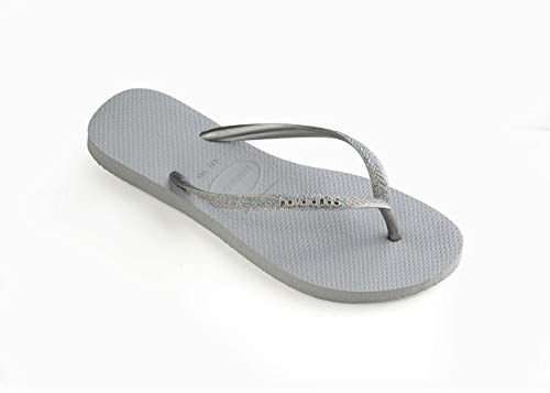 Chinelo Slim Glitter, Havaianas, Meninas, Cinza Gelo, 29/30