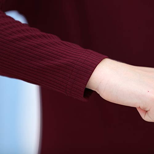 Gorlya Girl's Long Sleeve Soft Knit Mock Turtleneck Slim Fit Pullover Sweater Top For 4-14T Kids (Gor1058, 7-8Y, Wine Red) #TOP4