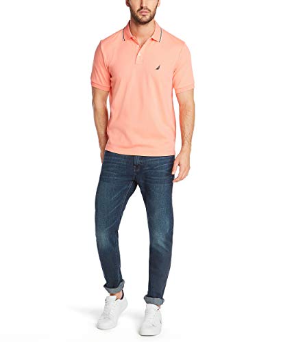 Image of Nautica Men's Classic Fit Short Sleeve Dual Tipped Collar Polo Shirt