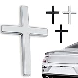 4 PCS Metal Jesus Christ Cross Badge Stickers for Car & Truck Body Fender Tail -...