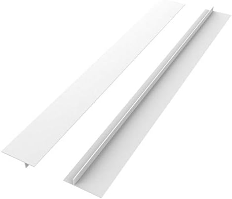 Silicone Kitchen Stove Counter Gap Cover Long & Wide Gap Filler (2 Pack) Seals Spills Between Counters, Stovetops, Washing Machines, Oven, Washer, Dryer - Heat-Resistant and Easy Clean (White)…