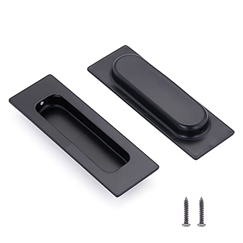 ACBungji 2 Stück Edelstahl Muschelgriff Versteckter Möbelgriffe Schubladengriffe vielseitig einsetzbare Griffmulden für Schränke, Schränke, Türen und Schubladen (Schwarz) Cover