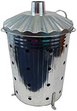 90 Litre Steel Fast Burn Incinerator Large Galvanised Metal Fire Bin Incinerator Burn Garden Rubbish, Leaves, Branches, Documents, Cardboard Fire Burning Bin for Leaves, Wood Burner Incinerator - 90L