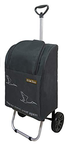 Bo Time Chariot de Courses 2 Roues avec Poignée Télescopique - Sac avec Fermeture Eclair de Qualité - Capacité 40L / 25kg - Marque Cover