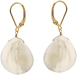 LTC Designs White Shell Statement Dangle 14k Gold-Filled Leverbac...