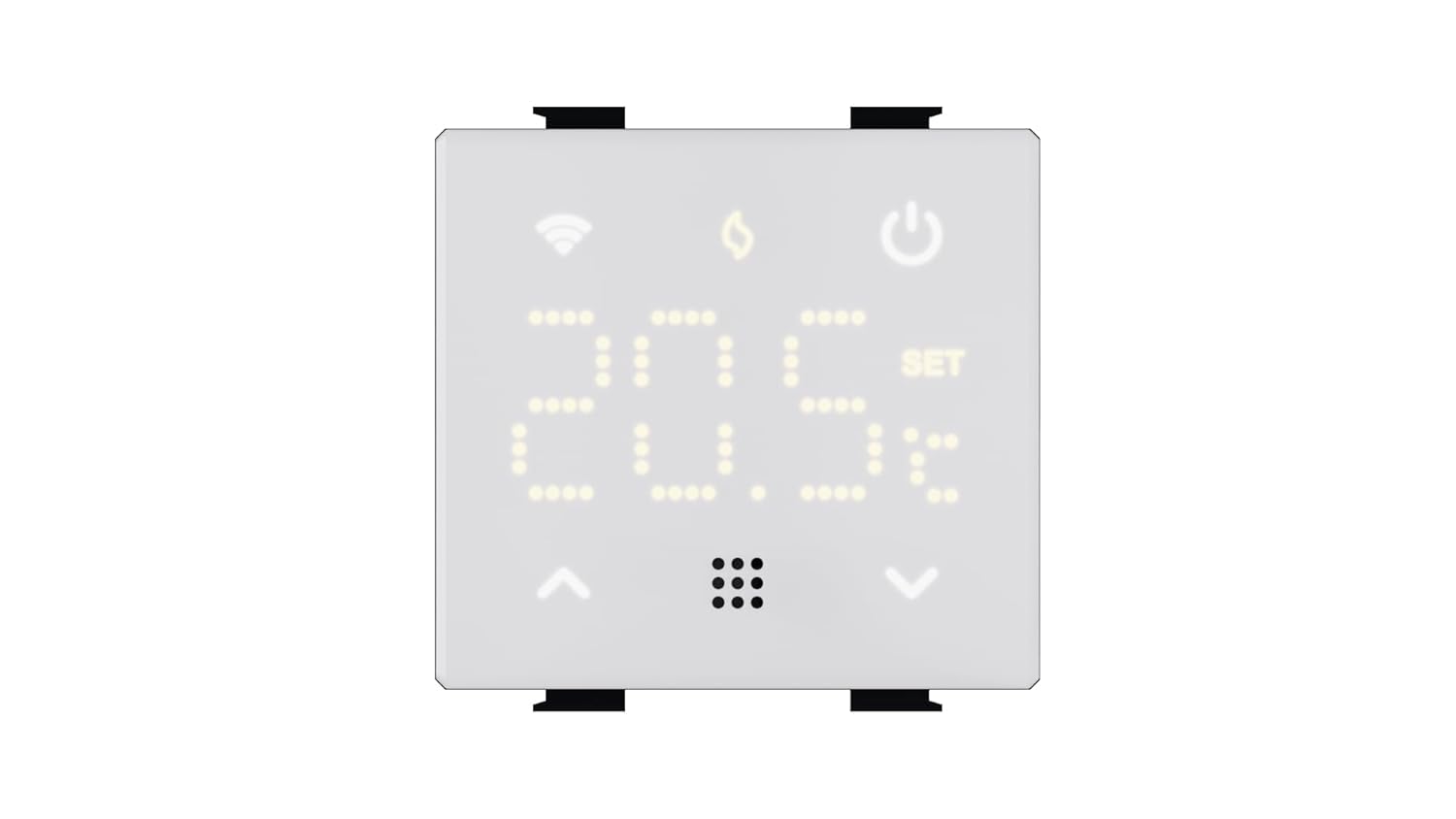 Elektronova Cronotermostato connesso WIFI TUYA da incasso modulo programmabile 2P 240V display touch retroilluminato colore bianco compatibile su supporti Vimar plana