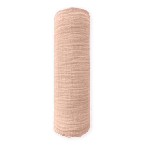 Image of SwaddleDesigns Cotton Muslin Swaddle Blanket, Receiving Blanket for Baby Boys & Girls, Best Registry Gift, 46x46 inches, Peach Blush