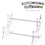 Cosmos Lightsaber Stand Acrylic Sword Display Stand Desktop 2 Tier Lightsaber Display Rack Light Saber Hilt Horizontal Fixed Stand Flute Stand Decorative Holders (Transparent Clear - 5 cm Dia.)
